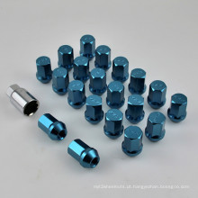 20 + 1PCS porca de roda Hex com superfície azul anodizado